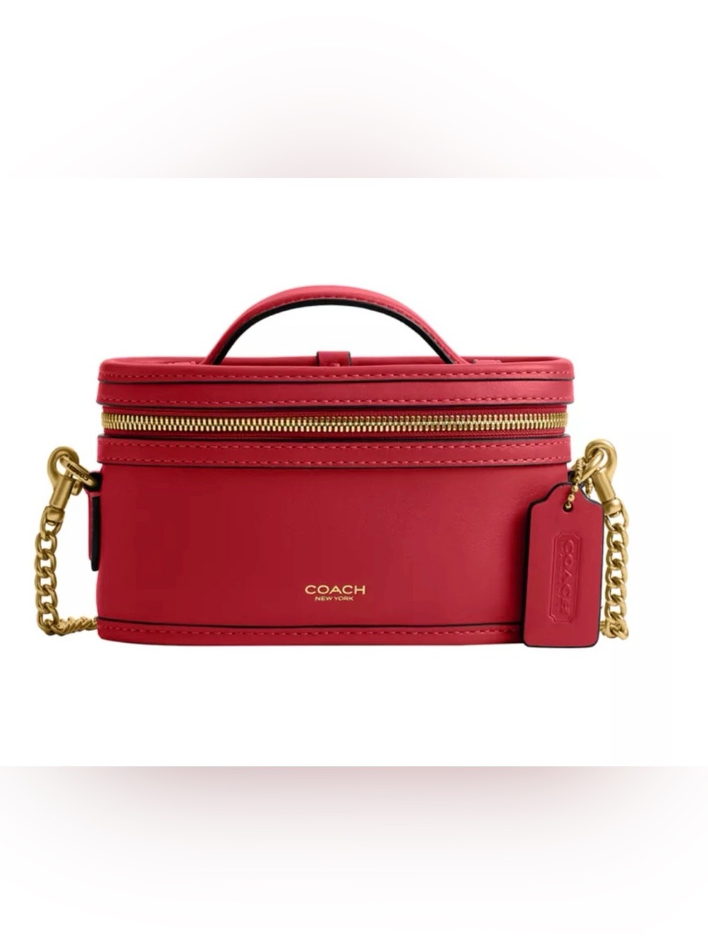 ♥️COACH NWT Poppy Red Trail bag 15 with Brass Crossbody Strap & Hardware
